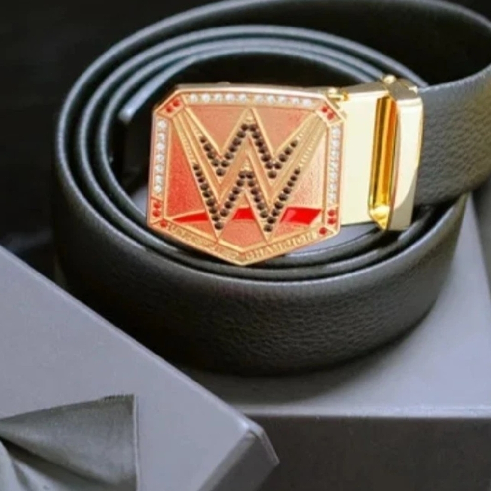 WWE Championship Black Belt with Gold and Red Accents